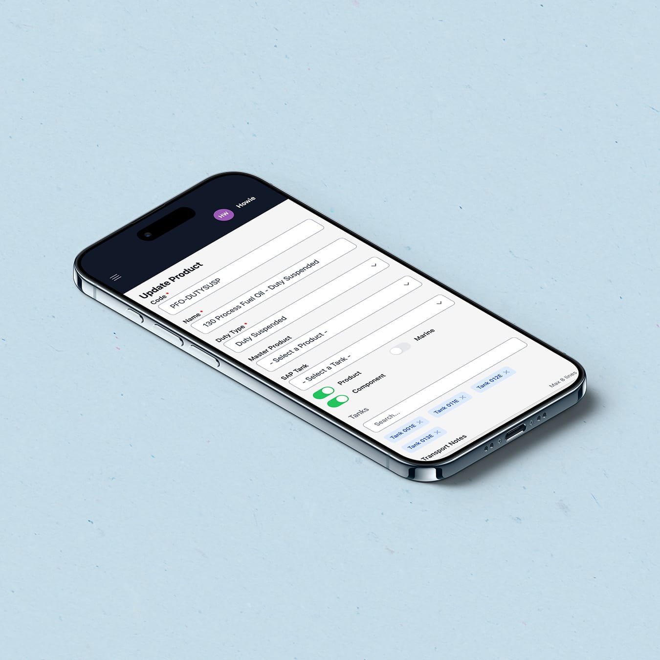 Order management system for ESL Fuels